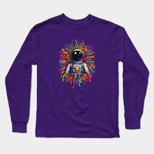 Spaceman with colorful splashes Long Sleeve T-Shirt